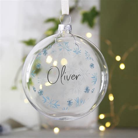 Personalised Christmas Flat Glass Bauble By Olivia Morgan Ltd