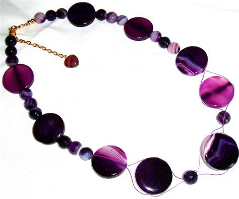 Purple Agate Necklace Handmade On Luulla