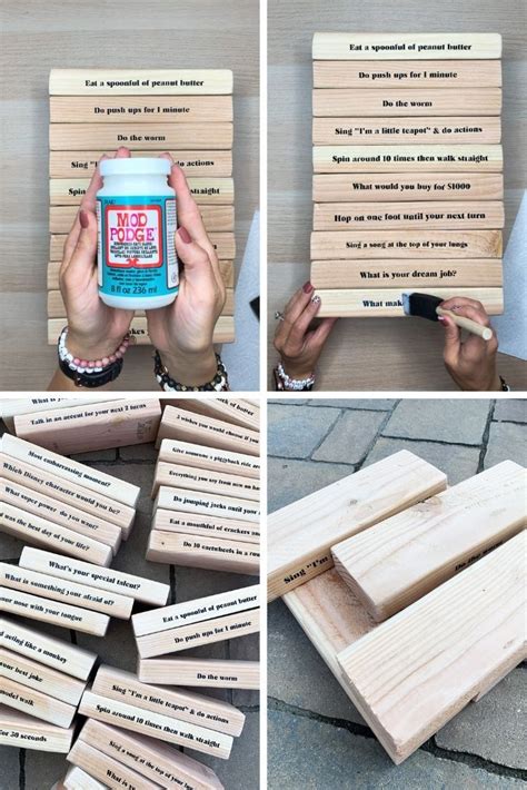 DIY OUTDOOR GAME GIANT TRUTH OR DARE JENGA Giant Jenga Diy Jenga