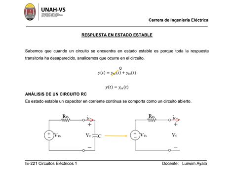 Respuesta en estado estable para circuitos eléctricos Studocu