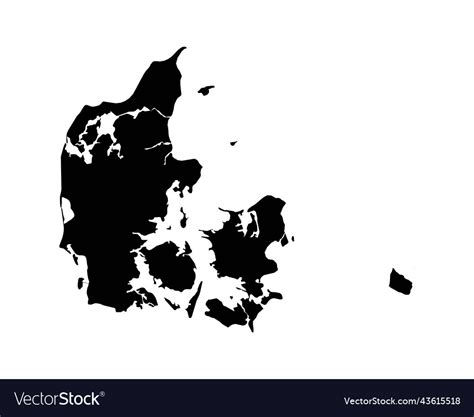 Denmark Map Royalty Free Vector Image Vectorstock