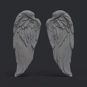 Angel Wings 3D STL Model For CNC Router 3D Printer Engraver Carving