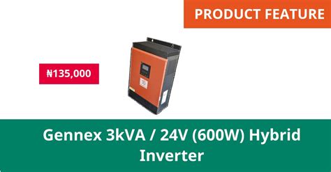 Product Feature Gennex 3kVA 24V 600W MPPT Hybrid Inverter