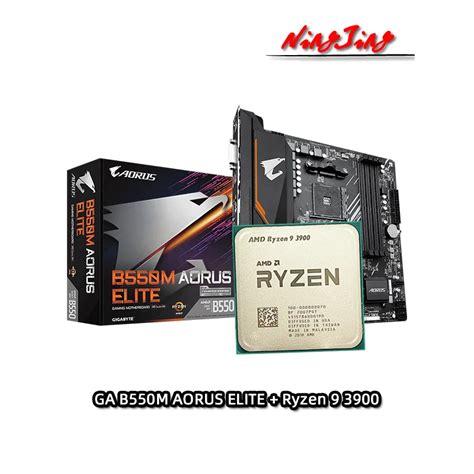 AMD-Ryzen-9-3900-R9-3900-CPU-GIGABYTE-B550M-AORUS-ELITE-Micro-ATX ...