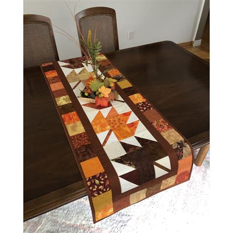 Quilted Maple Leaf Tablerunner 18 5 X 54 Autumn Table Runner Or