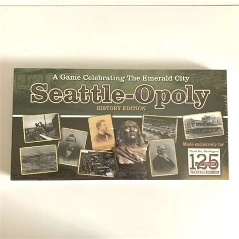 Seatle Opoly Board Game Monopoly Celebrating The Emerald City History