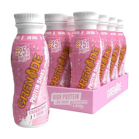 Grenade Strawberries And Cream Protein Shake 330ml 8 Unit X 1 Box Proteinbar Qatar