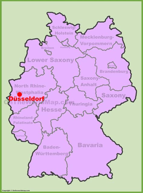 Düsseldorf location on the Germany map - Ontheworldmap.com