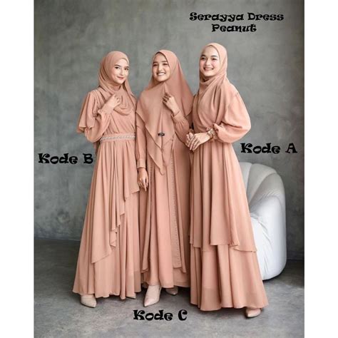 Jual Terbaru Seraya Dress Baju Gamis Lebaran Jumbo Xxxl Ld