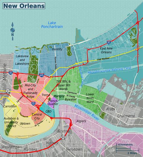Map Of New Orleans Neighborhoods Color 2018