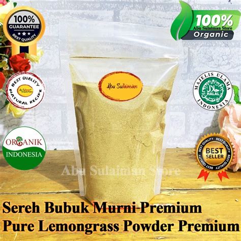 Jual Serai Bubuk Gram Pure Lemongrass Powder Abu Sulaiman