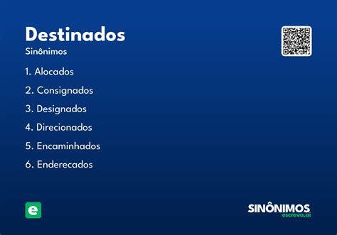 O Que Significa Destinados - Destinados - Significado e Sinônimo - escreva.ai