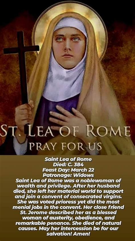 FEAST OF SAINT LEA OF ROME 22nd MARCH Prayers And Petitions