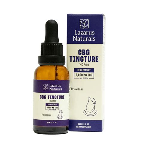 High Potency Cbg Isolate Tincture Flavorless Lazarus Naturals