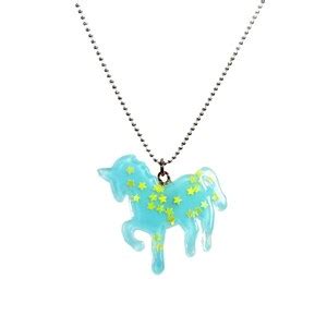 Unicorn Star Glitter Necklace Hot Pink Light Pink Lilac White Light Blue Etsy