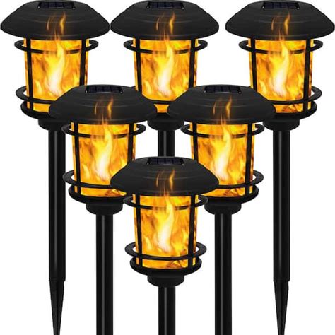 Angel Sar Waterproof Solar Flame Torch Lights For Lawn Patio Yard