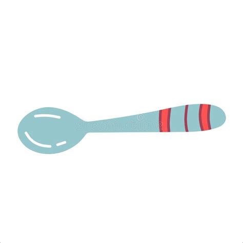Wooden Spoon Isolated On White Hand Drawing Stock Vector