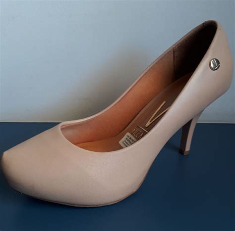 Scarpin Vizzano Nude Bege Sapato Feminino Vizzano Usado Enjoei