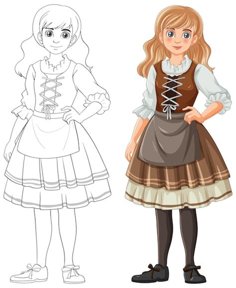 Femme Blonde En Tenue Bavaroise Allemande Vecteur Gratuite