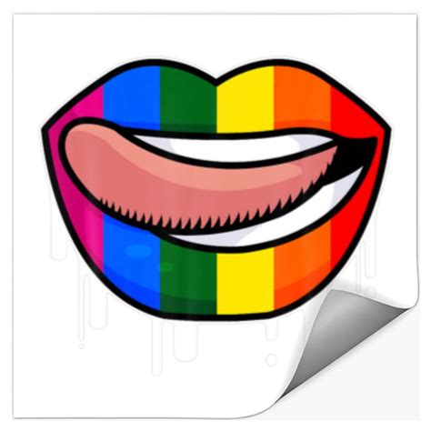 Rainbow Mouth Lips Lgbt Lesbian Gay Bisexual Trans Stickers Sold By Marne Pretzel Sku