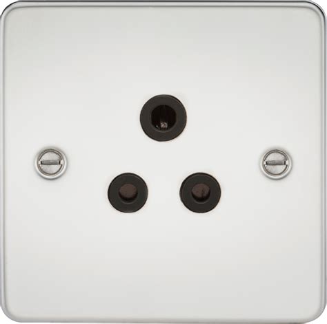 Knightsbridge Flat Plate Polished Chrome 5A Unswitched Socket With