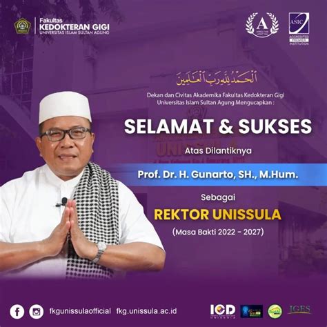 Selamat Dan Sukses Atas Dilantiknya Prof Dr H Gunarto Sh M Hum