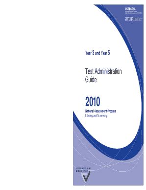 Fillable Online NAPLAN 2010 Test Administration Guide Yr 3 5 NAPLAN