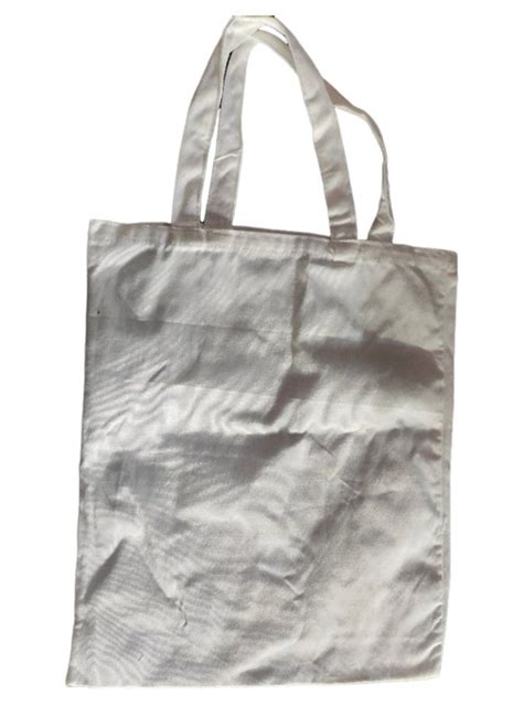 Plain Loop Handle White Cotton Canvas Carry Bag Size Dimension 8 X 14