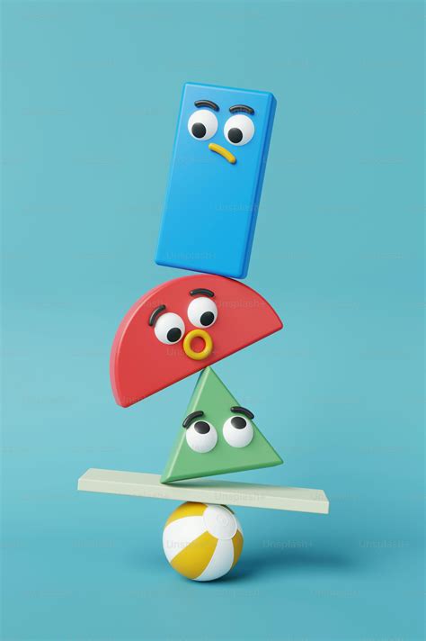 Una pila di giocattoli di diversi colori uno sopra l'altro foto