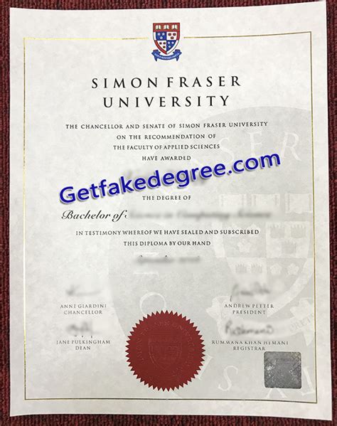 SFU Fake Degree Simon Fraser University Diploma Buy Fake High School