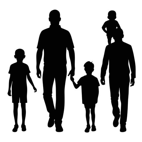 Set Of Father And Son Silhouette On White Background 46121061 Vector Art At Vecteezy