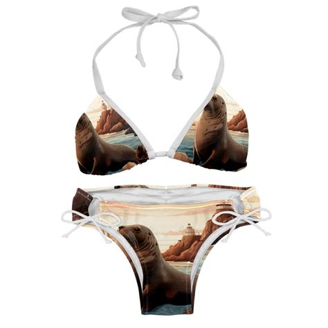 Sea Lion Detachable Sponge Adjustable Strap Bikini Set Two Pack Swimsuits For All Occasions