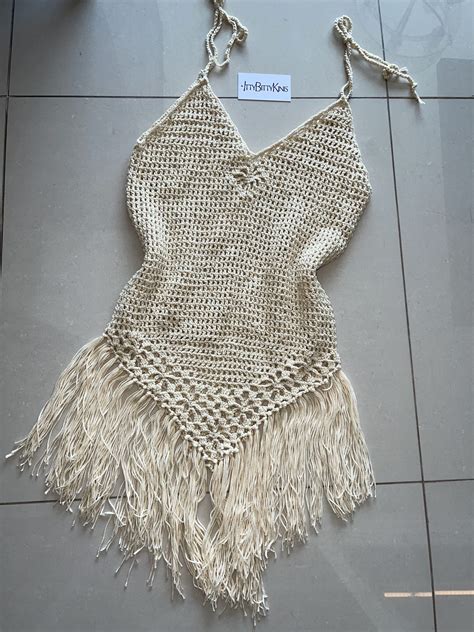 Kylie Crochet Tassel Dress Nude Ittybittykinis