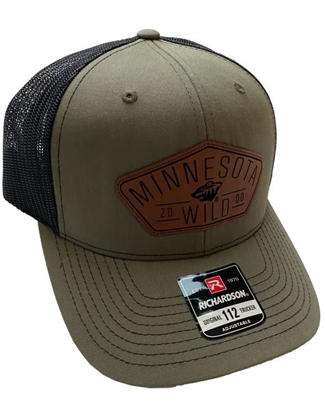 Minnesota Wild Snapback Trucker Cap - Leather Patch - Iowa Wild Hockey Club