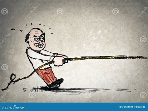 Man Pulling A Rope Stock Illustration Illustration Of Draw 38124921
