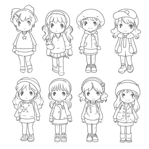 kawaii girl drawing