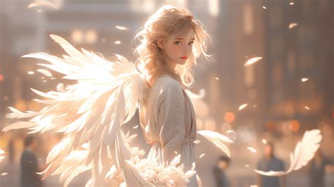 Angel Girl Blonde Fantasy K N Wallpaper K HD