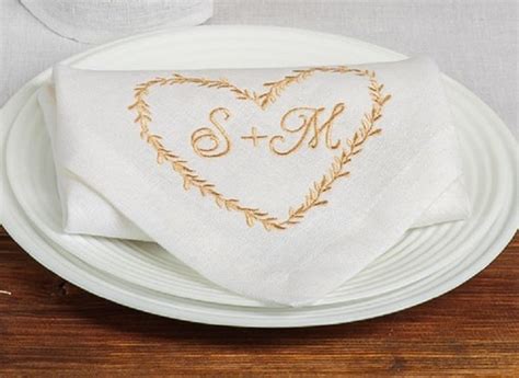 12 Servilletas De Boda Personalizadas Manteles Con Monograma Etsy