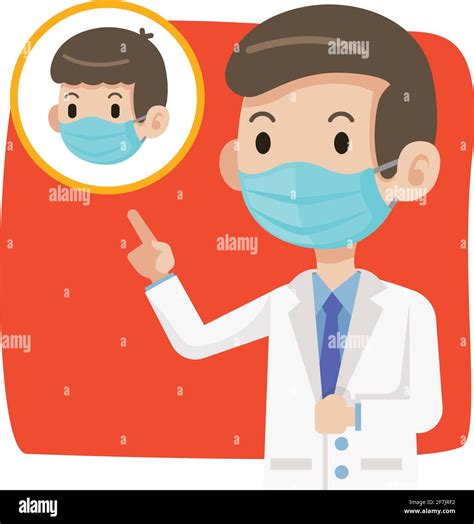 Doctor wearing protective surgical mask and advise people to wear ...