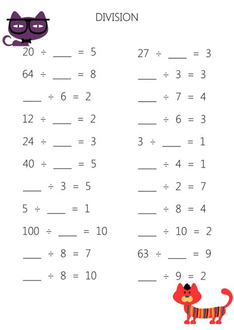 Missing Dividend or Divisor Worksheet - KidsPressMagazine.com