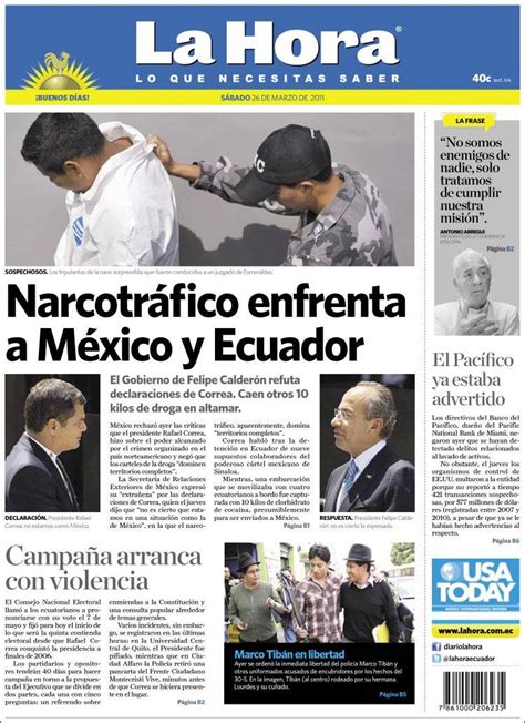 Peri Dico La Hora Ecuador Ecuador Peri Dicos De Ecuador Edici N