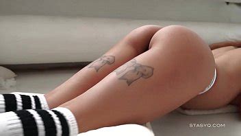 Amateur Babe Gently Dancing And Teasing While Stripping Her Athletic Lingerie And Knee Socks