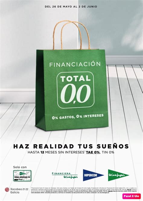 El Corte Ingl S Lanza Financiaci N Total S Lo Para Clientes Con