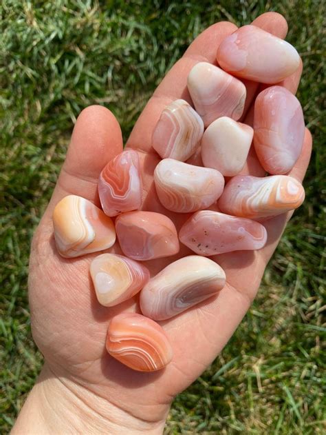 Apricot Agate Tumbled Stone Multiple Sizes Available Tumbled Pink Agate