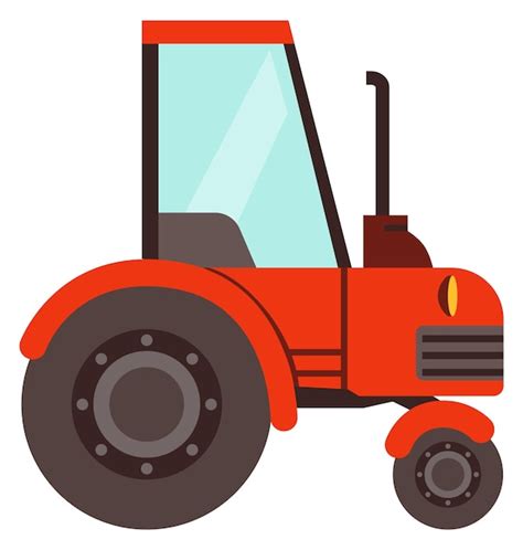 Icono De Tractor Rojo Veh Culo Agr Cola Equipo Agr Cola Vector Premium