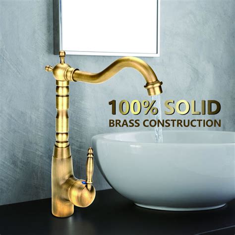 Antique Retro Brass Kitchen Bathroom Basin Sink Faucet Hot Cold Pipes Mixer Tap Basin Mixer