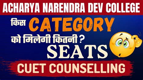 Acharya Narendra Dev College Delhi University Seat Matrix Admission Through Cuet Exam