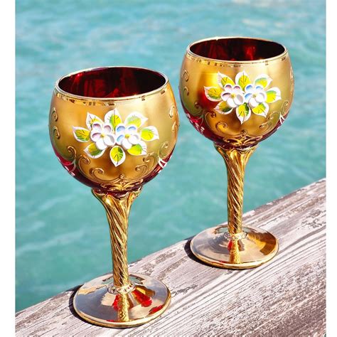 Set of 2 Trefuochi Glasses Red - You&Me - Original Murano Glass