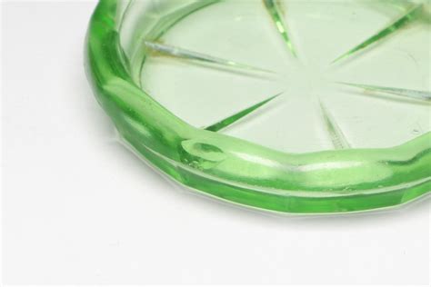 Green Glass Decanter With Silver Overlay And Other Uranium Glass