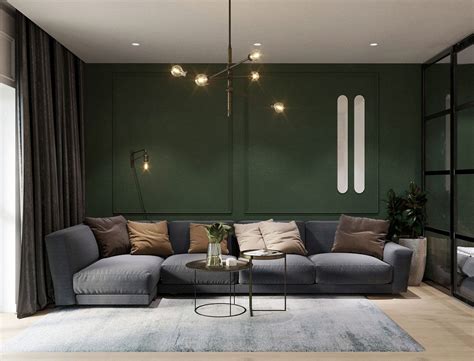 Dark Green And Handsome Home Interiors Dark Green Living Room Dark